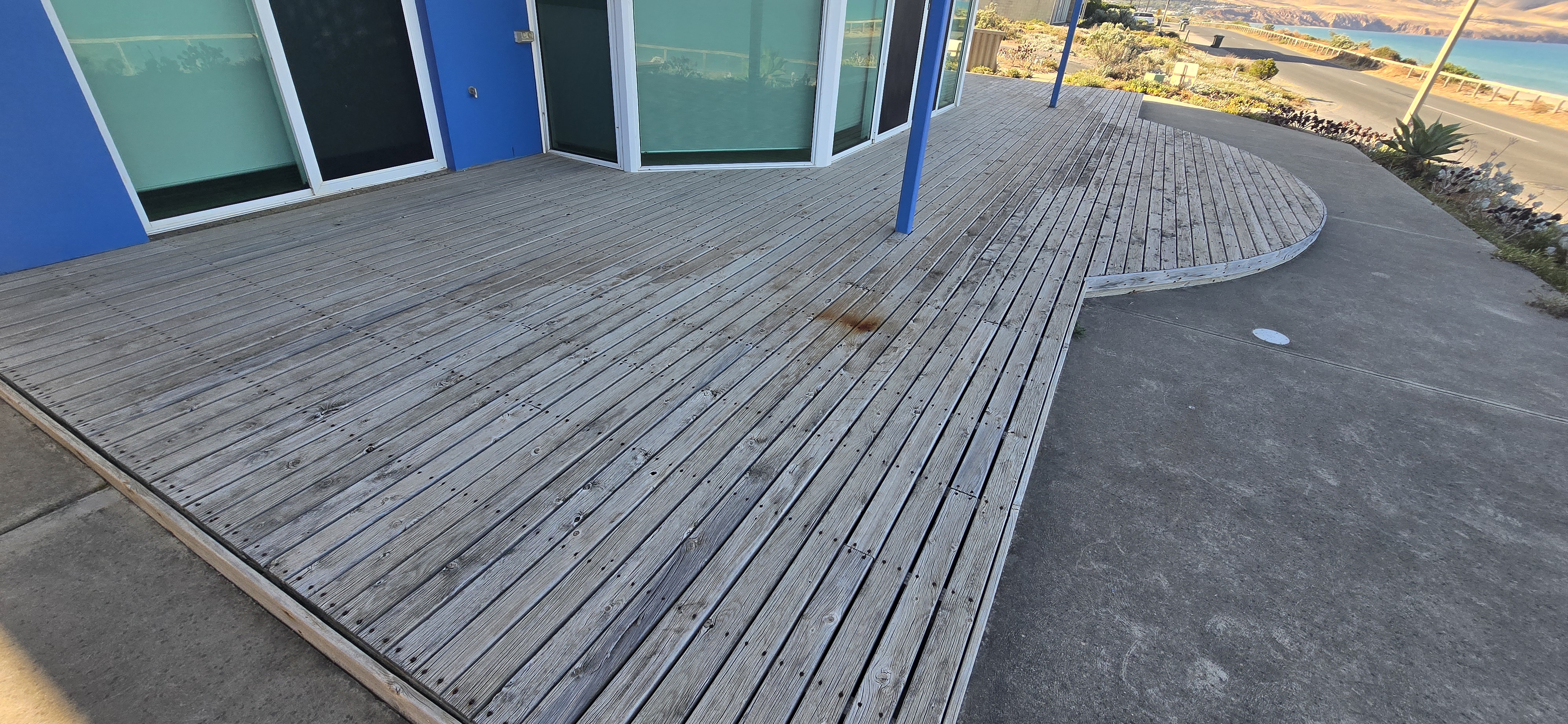 Weathered deck before restoration