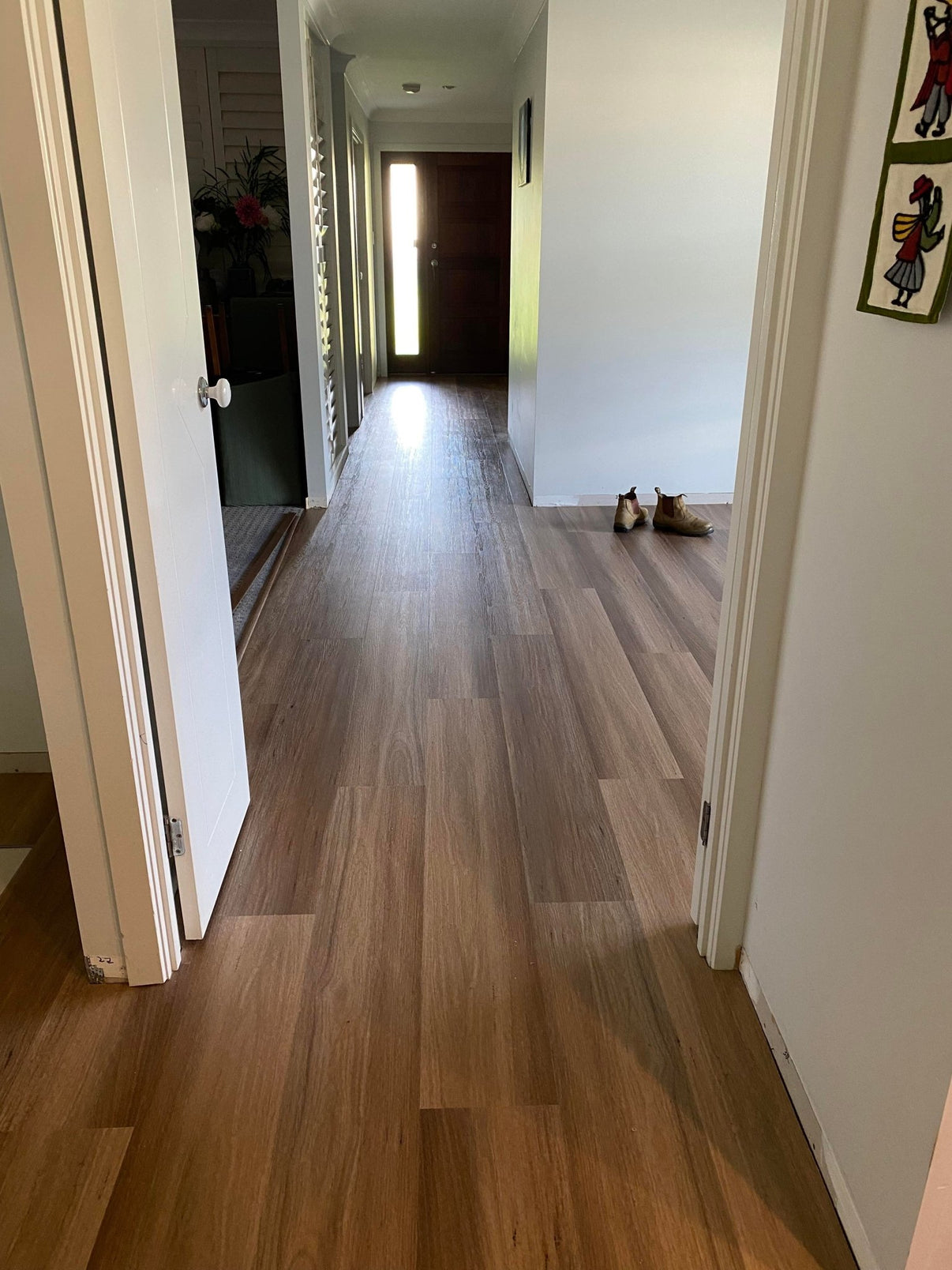 Hybrid flooring dark timber